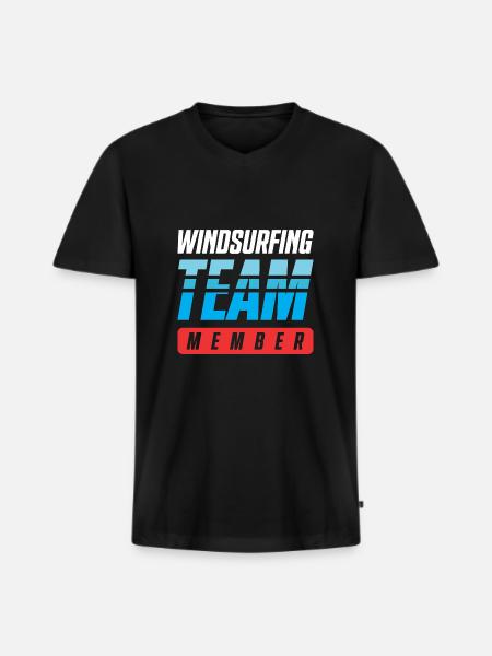 Windsurfing Team - Men's Premium Organic T-shirt with V-neck - black