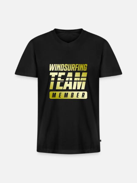 Windsurfing Team - Männer Premium Bio T-Shirt mit V-Ausschnitt - Schwarz