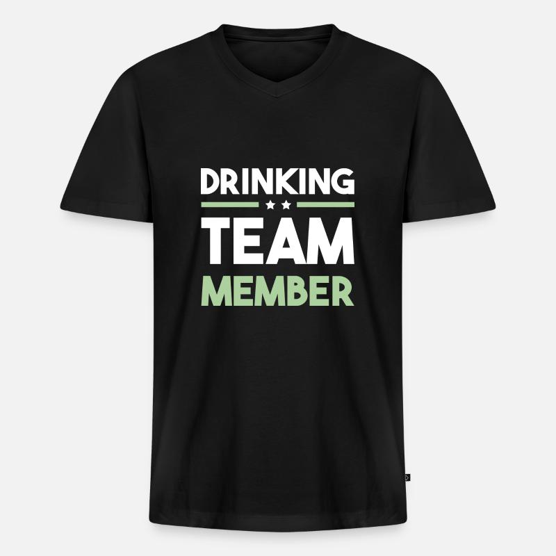 Drinking Team - Männer Premium Bio T-Shirt mit V-Ausschnitt - Schwarz