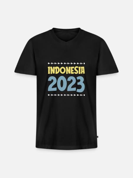 Indonesia 2023 - Men's Premium Organic T-shirt with V-neck - black
