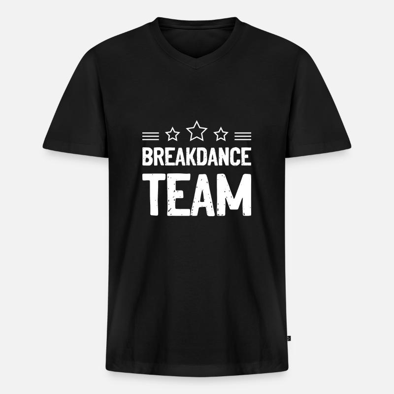 Breakdance Team Mannschaft - Männer Premium Bio T-Shirt mit V-Ausschnitt - Schwarz