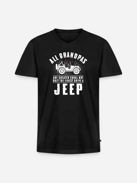 Grandpas Jeep - Men's Premium Organic T-shirt with V-neck - black
