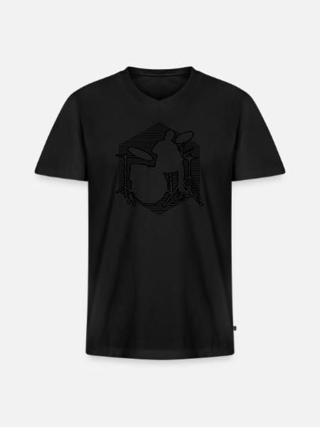 Drummer Drummer Drummer Percussion - Men's Premium Organic T-shirt with V-neck - black