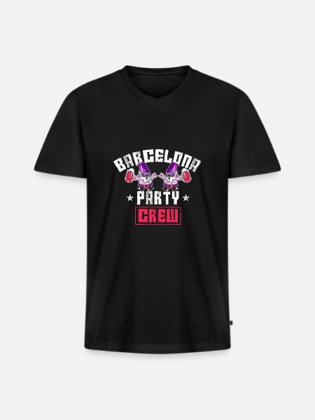 Barcelona Party Crew - Men's Premium Organic T-shirt with V-neck - black