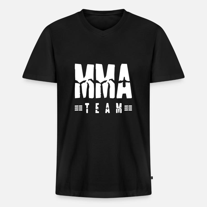 Mma Team - Männer Premium Bio T-Shirt mit V-Ausschnitt - Schwarz