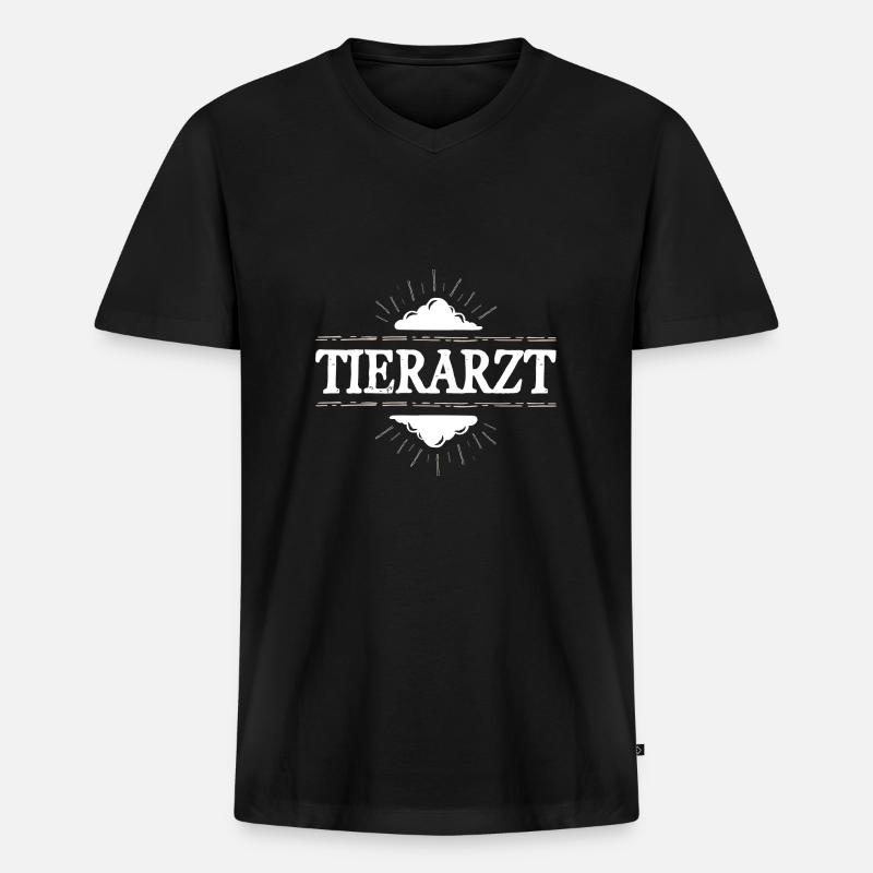 Tierarzt Beruf - Männer Premium Bio T-Shirt mit V-Ausschnitt - Schwarz