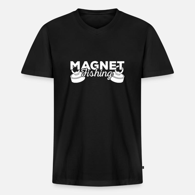 Magnetfischen - Männer Premium Bio T-Shirt mit V-Ausschnitt - Schwarz
