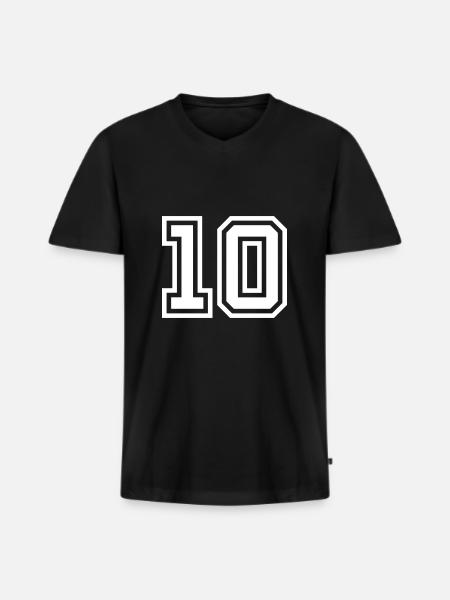 Symbole de 10 chiffres - T-shirt encolure en V Premium bio Homme - noir