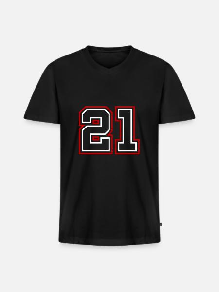 21 Number number - Men's Premium Organic T-shirt with V-neck - black