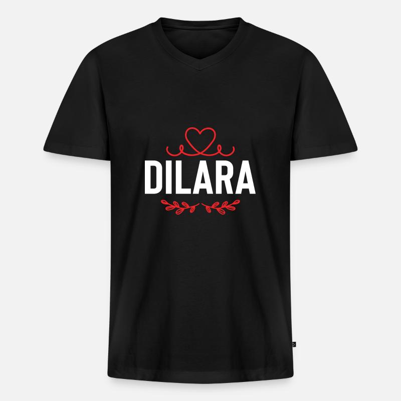 Dilara - Männer Premium Bio T-Shirt mit V-Ausschnitt - Schwarz
