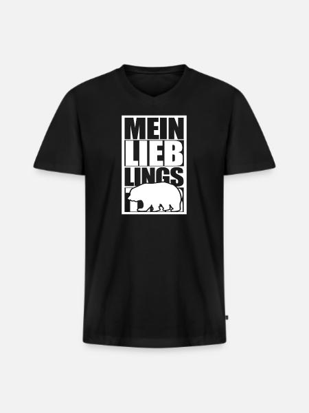 Ours préféré - T-shirt encolure en V Premium bio Homme - noir