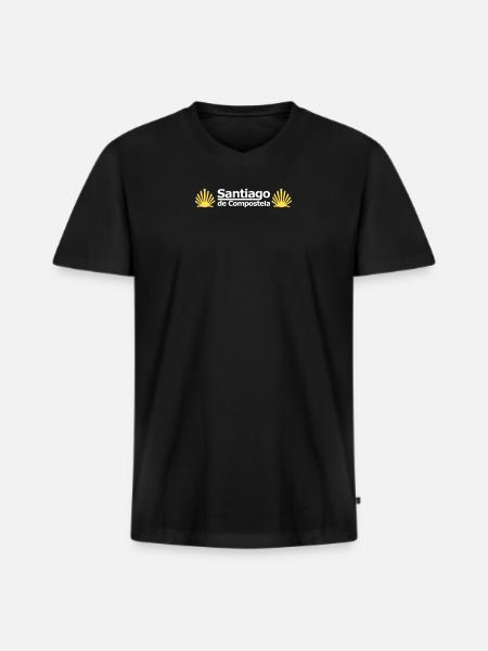 Saint-Jacques-de-Compostelle - T-shirt encolure en V Premium bio Homme - noir