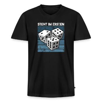Schocken Heißt das Spiel Würfelspiel Bier trinken - Männer Premium Bio T-Shirt mit V-Ausschnitt - Schwarz - Vorne - Nico (187cm)