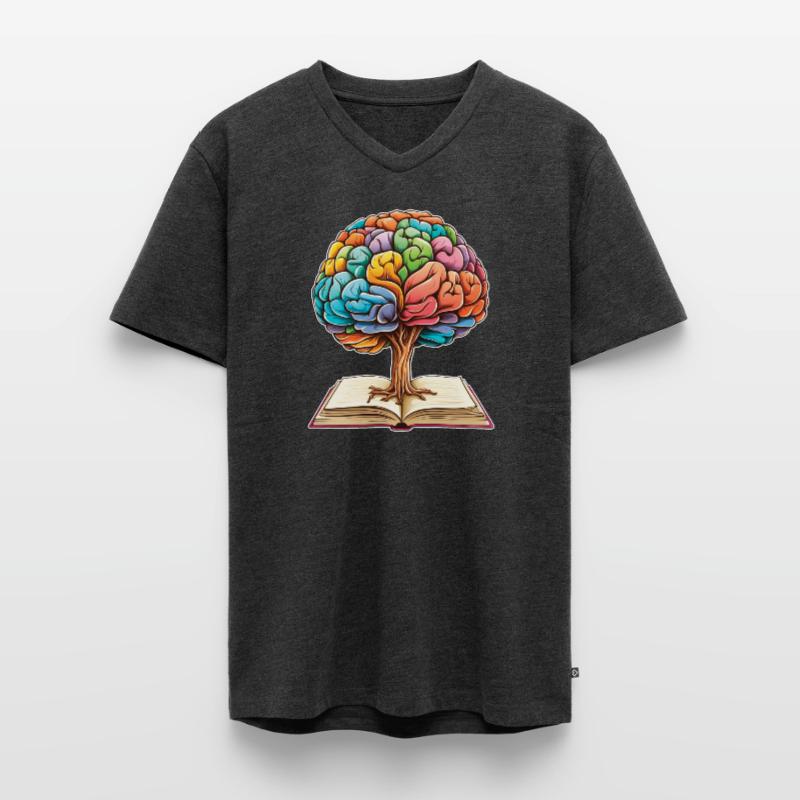 Reading Forms Mindset Growth Artwork Tree Men's Premium Organic T-shirt with V-neck