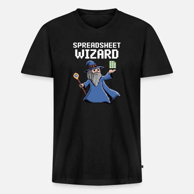 Tabellenkalkulations-Assistent Lustiger Controller Buchhalter - Männer Premium Bio T-Shirt mit V-Ausschnitt - Schwarz