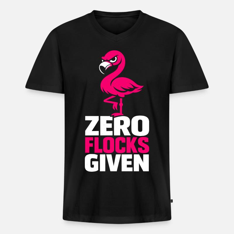 Zero Flocks Given - Männer Premium Bio T-Shirt mit V-Ausschnitt - Schwarz