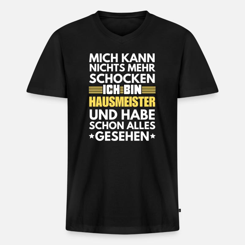 Concierge non choquable - T-shirt encolure en V Premium bio Homme - noir