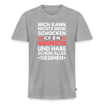 Un gardien inébranlable - T-shirt encolure en V Premium bio Homme - gris chiné - Devant