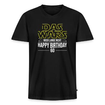DAS WARS noch lange nicht | 60. Geburtstag - Männer Premium Bio T-Shirt mit V-Ausschnitt - Schwarz - Vorne - Nico (187cm)