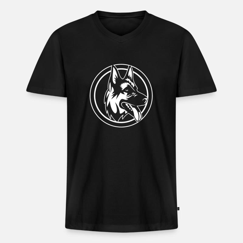 Deutscher Schäferhund - Männer Premium Bio T-Shirt mit V-Ausschnitt - Schwarz
