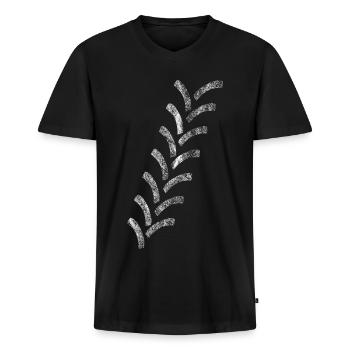 Treckerspuren - Männer Premium Bio T-Shirt mit V-Ausschnitt - Schwarz - Vorne - Nico (187cm)