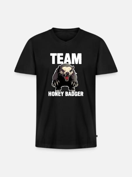 Team Honey Badger - Men's Premium Organic T-shirt with V-neck - black
