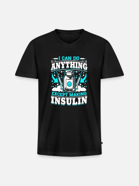 Diabetes I Can Do Anything - Men's Premium Organic T-shirt with V-neck - black