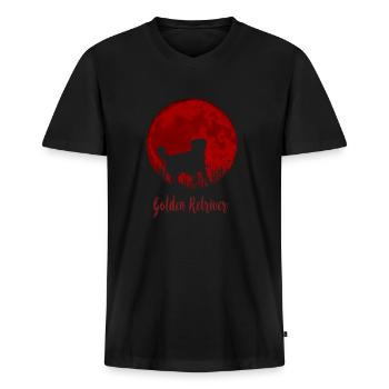 Golden Retriever - Männer Premium Bio T-Shirt mit V-Ausschnitt - Schwarz - Vorne - Nico (187cm)