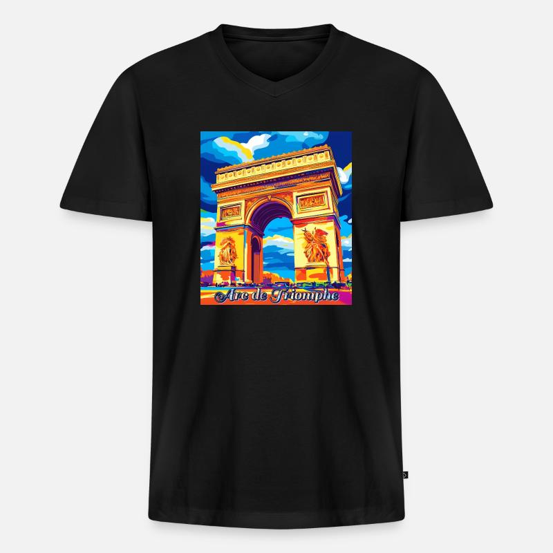 Pariser Träume auf deinem Hemd! - Männer Premium Bio T-Shirt mit V-Ausschnitt - Schwarz