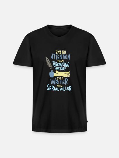 Écrivain - Conteur - T-shirt encolure en V Premium bio Homme - noir