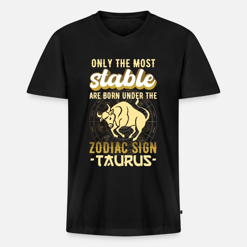 Sternzeichen Taurus Astrologie Geschenk - Männer Premium Bio T-Shirt mit V-Ausschnitt - Schwarz