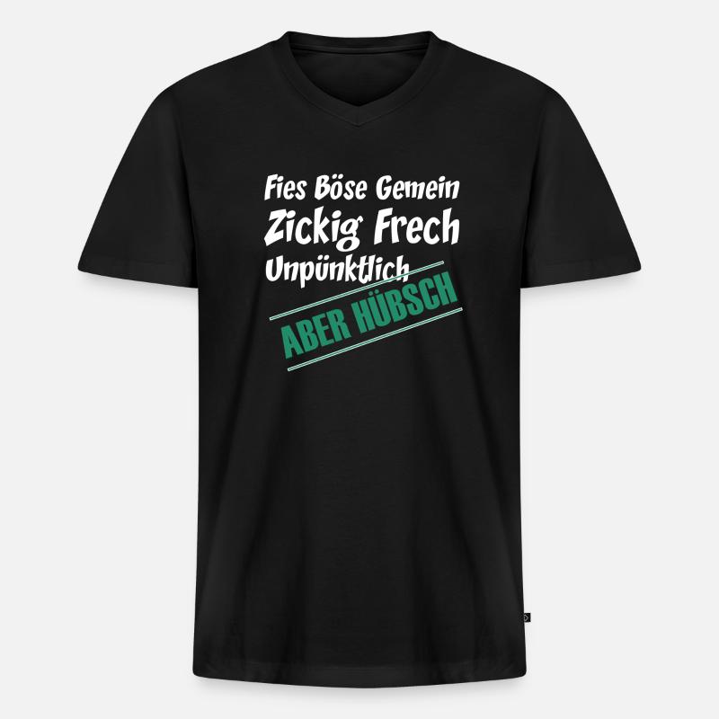 Frech - Männer Premium Bio T-Shirt mit V-Ausschnitt - Schwarz