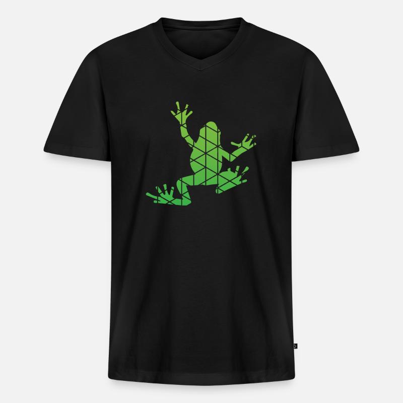 Froschstieg - Männer Premium Bio T-Shirt mit V-Ausschnitt - Schwarz