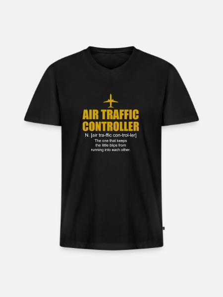 Air traffic controller definition air traffic controller - Men's Premium Organic T-shirt with V-neck - black