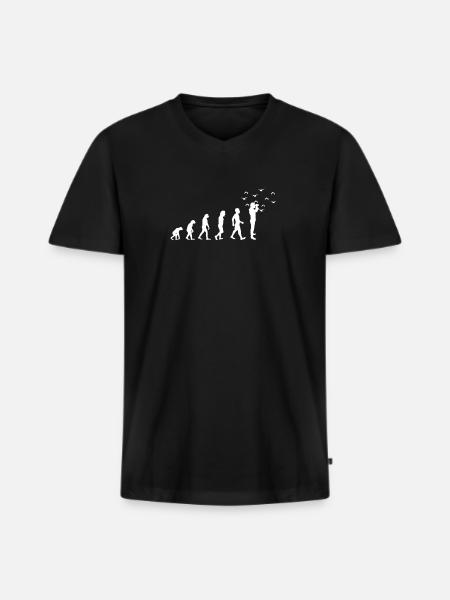 Evolution Birdwatcher Bird Nerd - Men's Premium Organic T-shirt with V-neck - black
