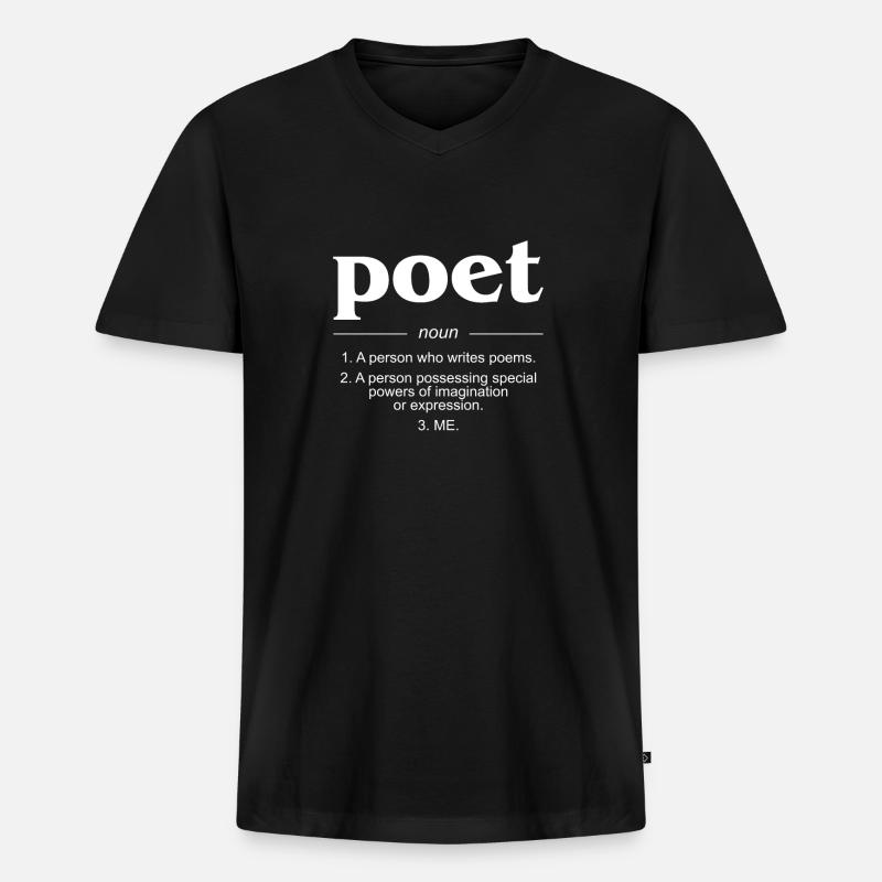 Poet Definition Geschenk Dichter - Männer Premium Bio T-Shirt mit V-Ausschnitt - Schwarz