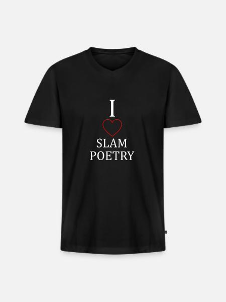 I Love Poetry Slam - Men's Premium Organic T-shirt with V-neck - black