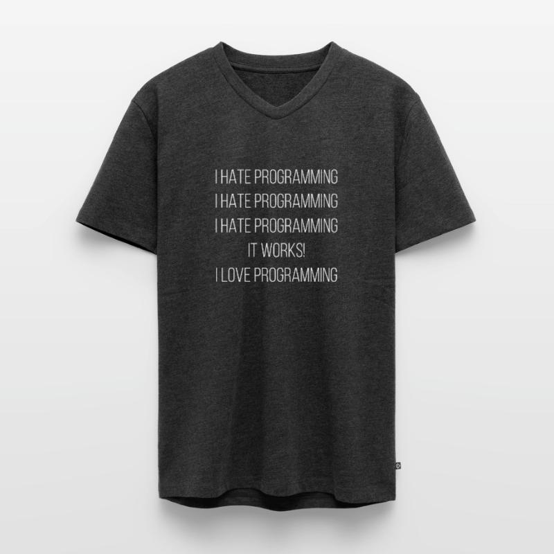 I Hate Programming ... I Love Programming Männer Premium Bio T-Shirt mit V-Ausschnitt