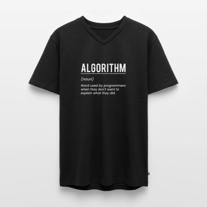 Algorithm Definition Algorithmus Geschenk Männer Premium Bio T-Shirt mit V-Ausschnitt