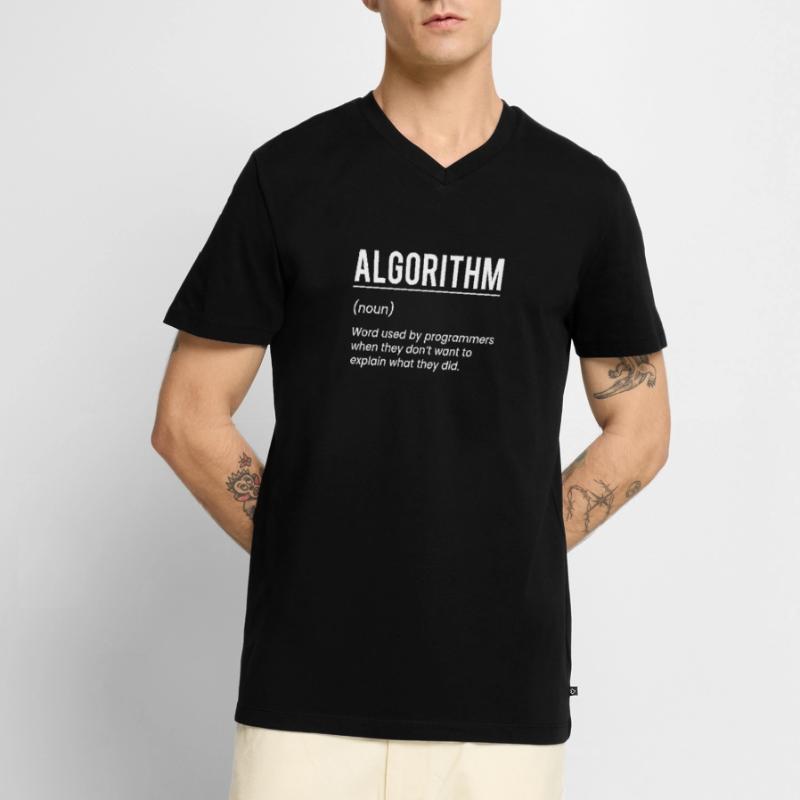 Algorithm Definition Algorithmus Geschenk Männer Premium Bio T-Shirt mit V-Ausschnitt