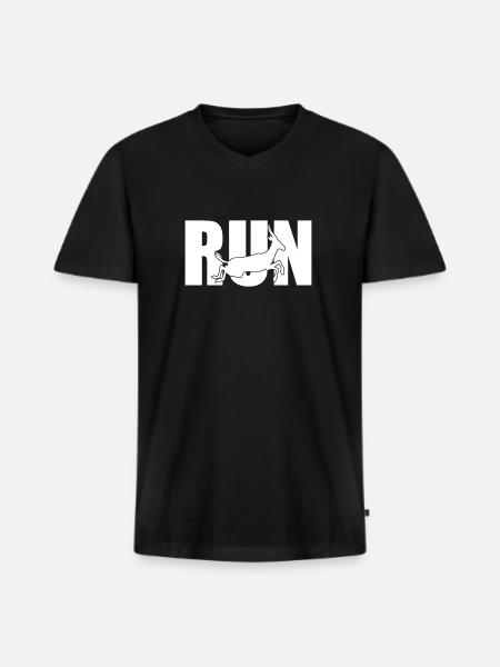 Run Antelope Gift - Men's Premium Organic T-shirt with V-neck - black