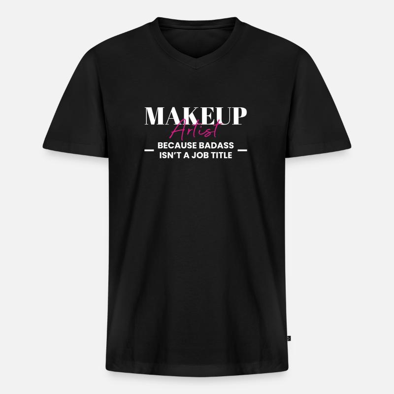 Makeup Artist Shirt Geschenk - Männer Premium Bio T-Shirt mit V-Ausschnitt - Schwarz