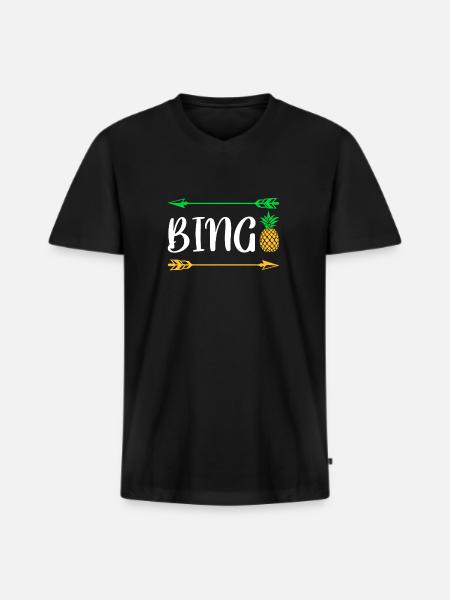 Bingo Pineapple Shirt Gift - Men's Premium Organic T-shirt with V-neck - black