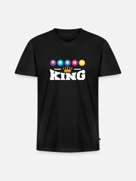 Bingo King Shirt Gift - Men's Premium Organic T-shirt with V-neck - black
