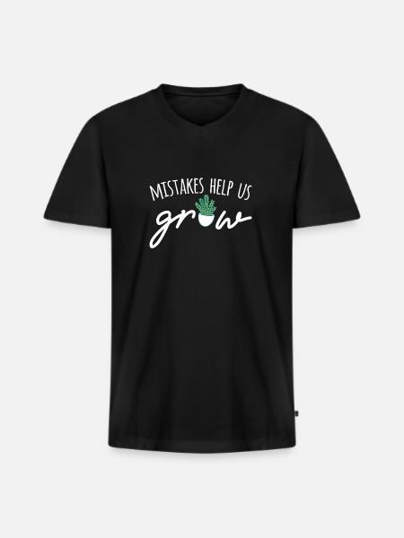 Mistakes Help Us Grow - Men's Premium Organic T-shirt with V-neck - black
