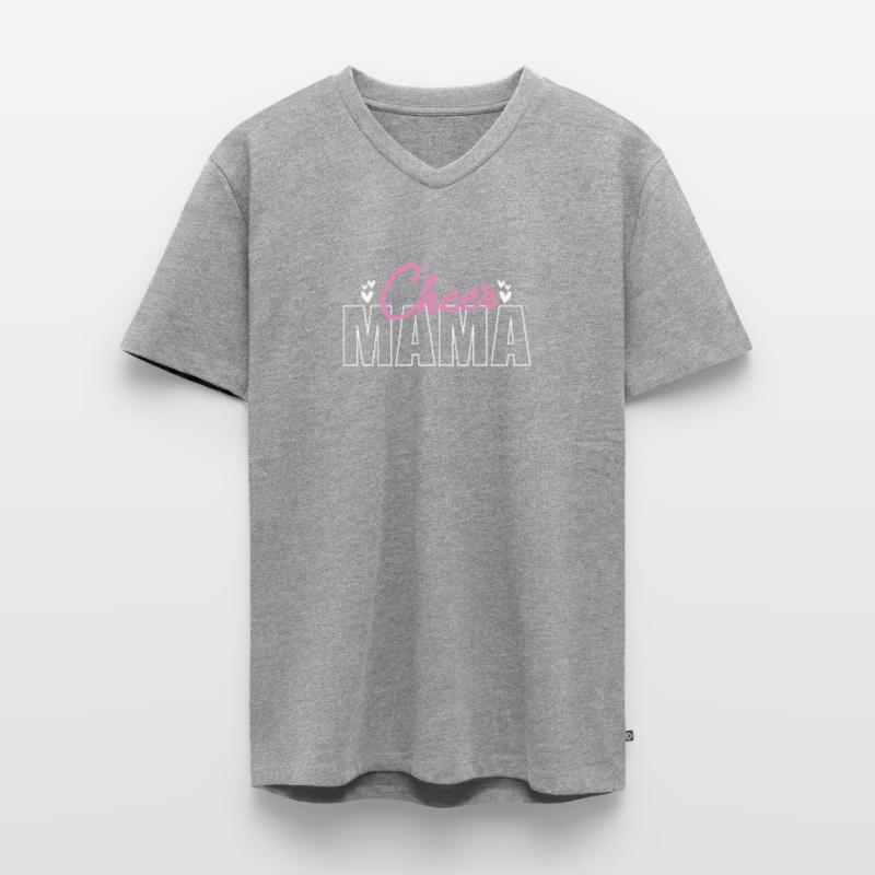 Cheer Mama Mutter Muttertag Shirt Geschenk Männer Premium Bio T-Shirt mit V-Ausschnitt