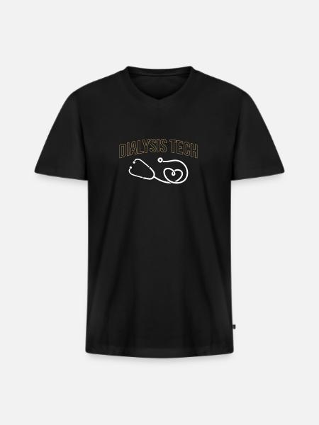 Chemise d’infirmière en dialyse - T-shirt encolure en V Premium bio Homme - noir