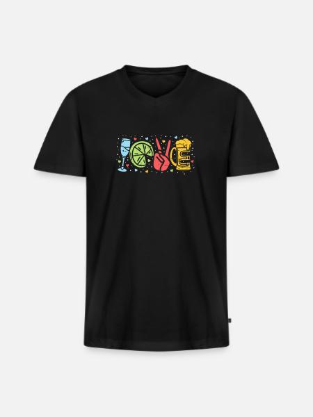Love Bartender Shirt Gift - Men's Premium Organic T-shirt with V-neck - black
