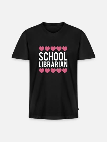 School Librarian Gift School - Men's Premium Organic T-shirt with V-neck - black