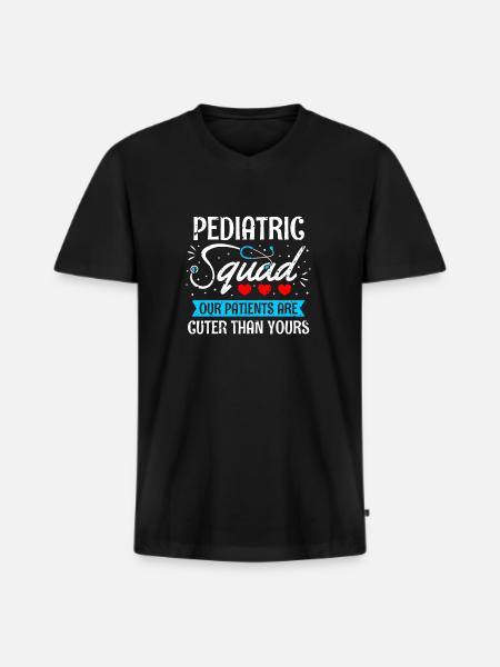Kinderkrankenschwester Squad Shirt - Männer Premium Bio T-Shirt mit V-Ausschnitt - Schwarz